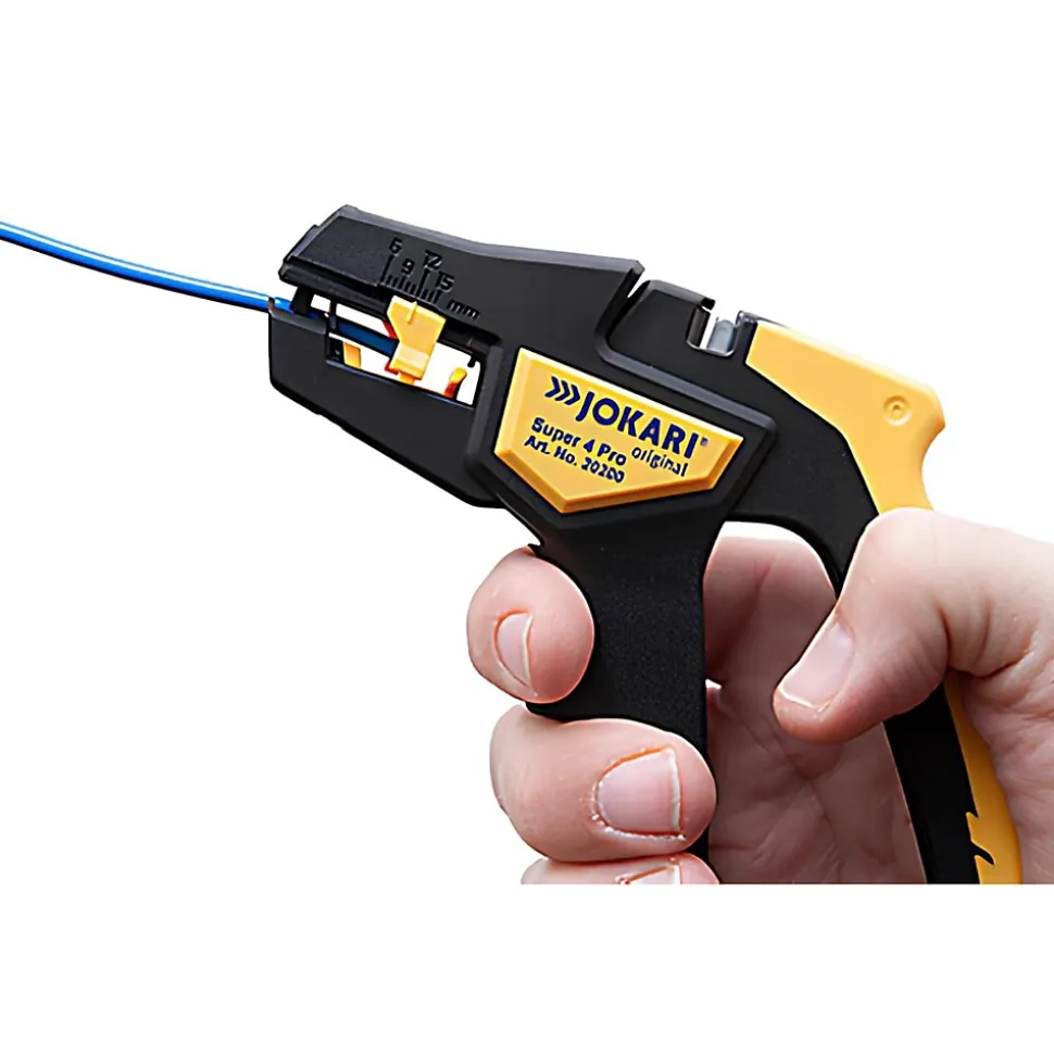 20200 - Pince à Dénuder Automatique Jokari Super 4 Pro - Fil 0,2 à 6mm² - Butée Réglable 6 à 15mm + Coupe Fil