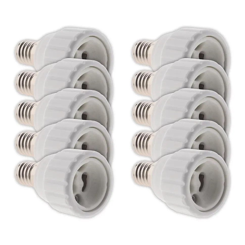 10 Adaptateurs de douille E14 vers GU10 à visser - Zenitech
