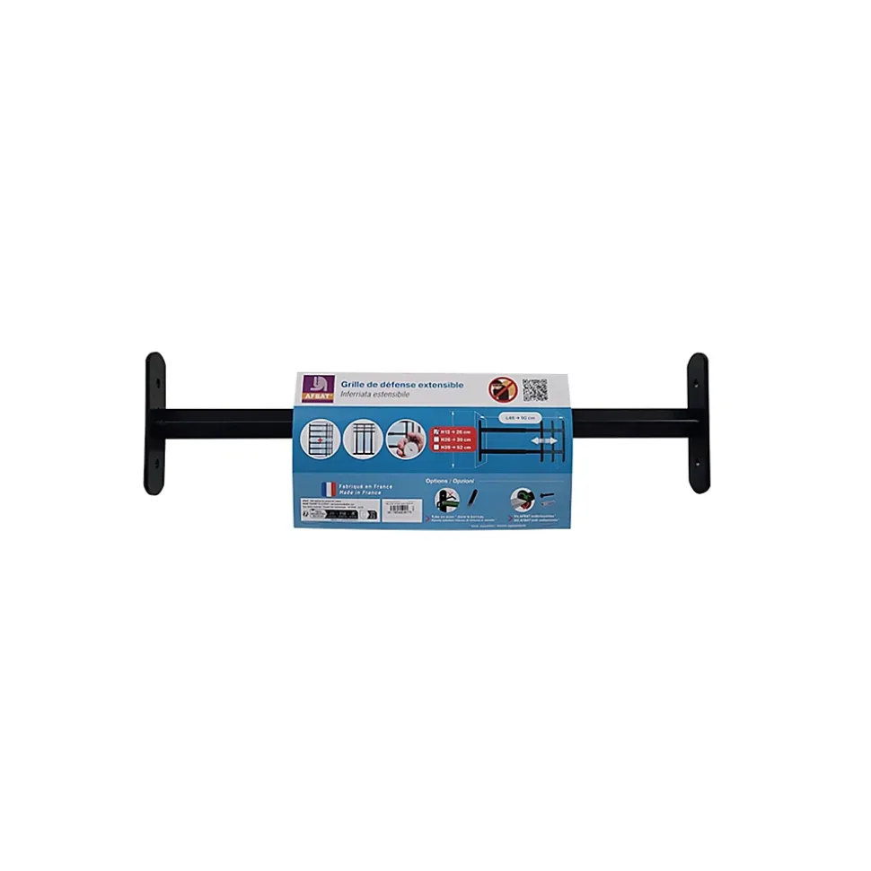 1 barreau télescopique de fenêtre, acier gris anthracite, Afbat, L.48 à 90cm