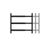 3 barreaux télescopiques de fenêtre, acier noir Afbat, L.48 à 90 cm