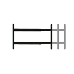 2 barreaux télescopiques de fenêtre, acier noir, Afbat, L.48 à 90 cm