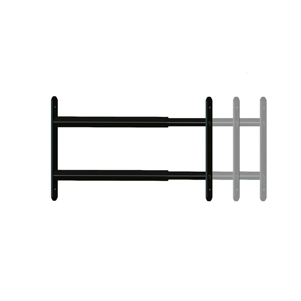 2 barreaux télescopiques de fenêtre, acier noir, Afbat, L.48 à 90 cm