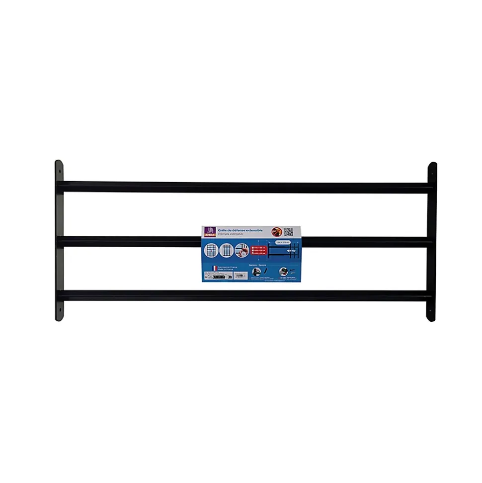 3 barreaux télescopiques de fenêtre, acier gris anthracite, Afbat, L.90 à 170 cm