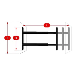 2 barreaux télescopiques de fenêtre, acier gris anthracite, Afbat, L.48 à 90 cm