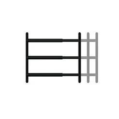 3 barreaux télescopiques de fenêtre, acier gris anthracite, Afbat, L.48 à 90 cm