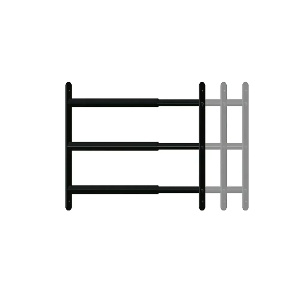 3 barreaux télescopiques de fenêtre, acier gris anthracite, Afbat, L.48 à 90 cm