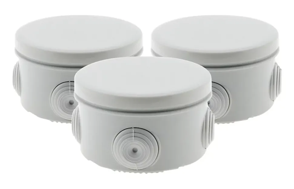 3 boîtes dérivation IP55 diamètre 80x40mm Zenitech