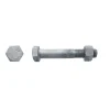 50 Boulons Charpente Tête Hexagonale F/Partiel 12 x 500 mm - 4014/4032 - 5.8 - Galvanisé - D-Work