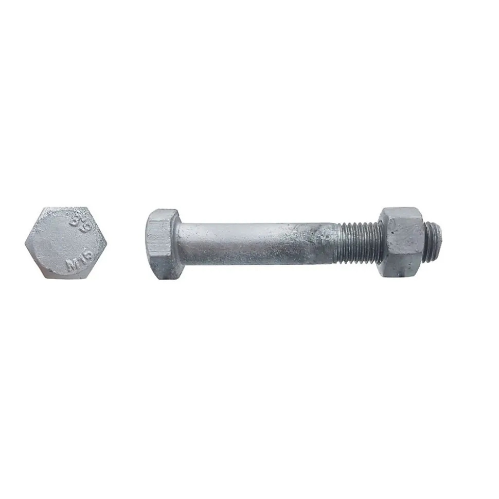50 Boulons Charpente Tête Hexagonale F/Partiel 12 x 500 mm - 4014/4032 - 5.8 - Galvanisé - D-Work