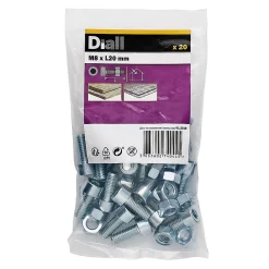 20 boulons tête cylindrique acier zingué 8 x 20 mm