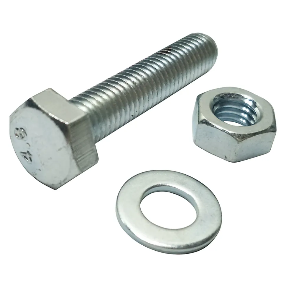 500 boulons tête héxagonale avec écrous et rondelles - assortiment
