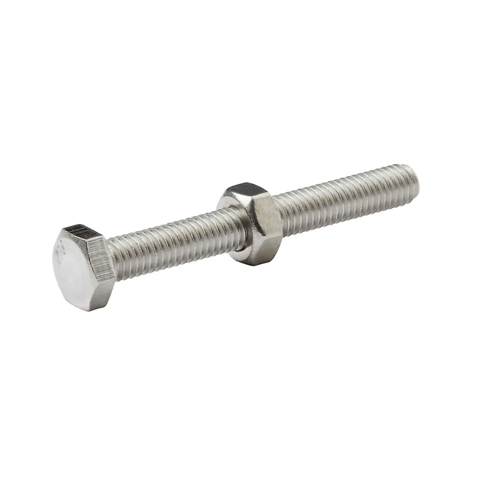 10 boulons tête héxagonale inox 6 x 50 mm