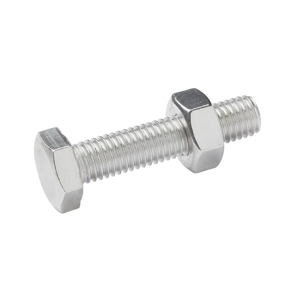 10 boulons tête héxagonale inox 10 x 45 mm