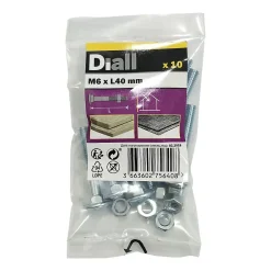 10 boulons tête ronde collet carré 6 x 40 mm