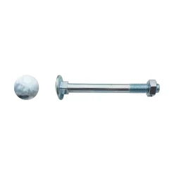 100 Boulons Tête Ronde Collet Carré TRCC 7 x 60 mm - DIN 603 - Zingué blanc - D-Work