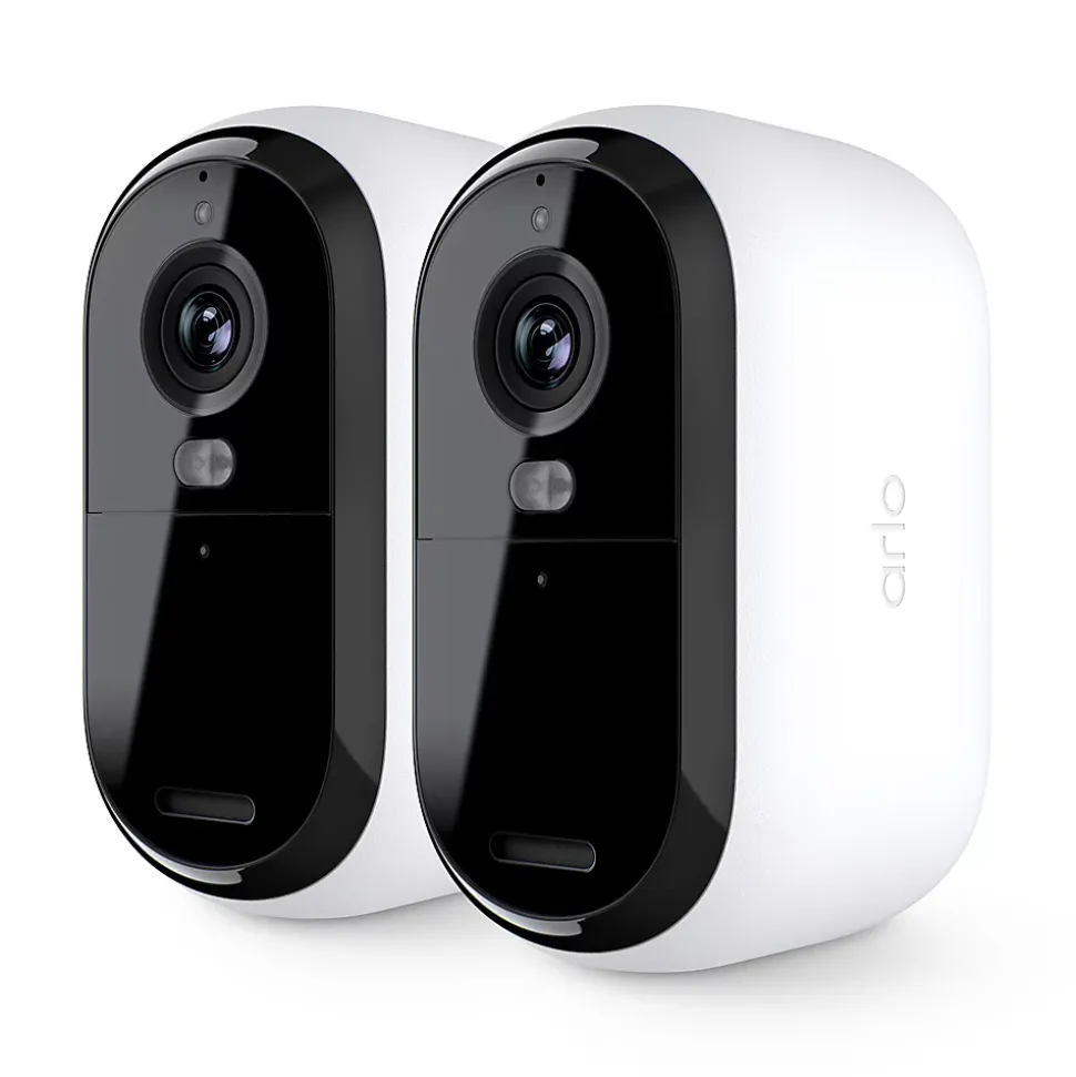 2 caméras de vidéosurveillance extérieures 2K blanches Arlo Essential2