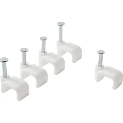 100 cavaliers plats en nylon pour câble de 2 x 0,75 mm² DIALL blanc