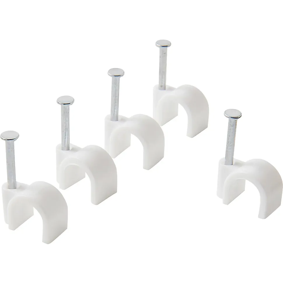 25 cavaliers ronds en nylon Diall ø 8 à 9 mm blanc