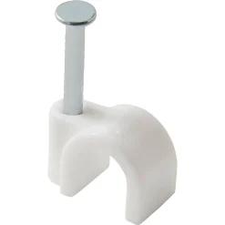 100 cavaliers ronds en nylon DIALL ø 7 mm blanc