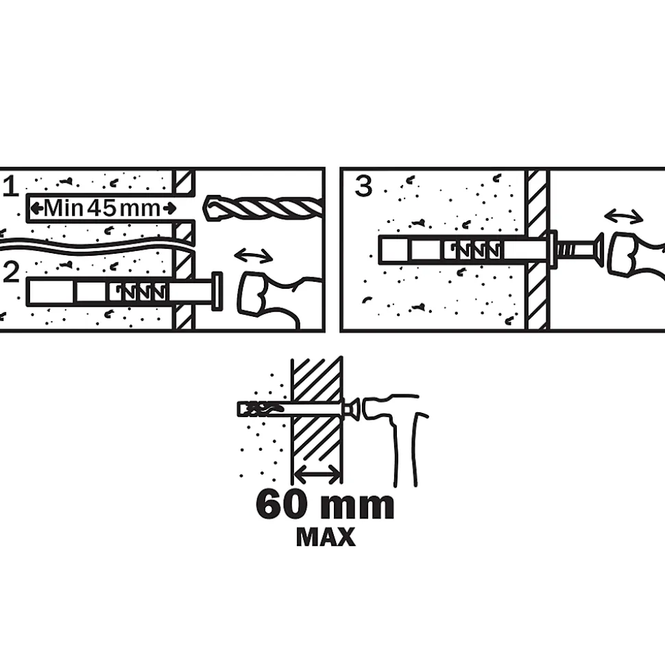 10 chevilles à frapper Diall nylon CS PZ Ø8x100mm
