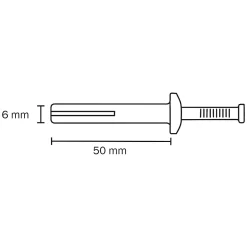 8 chevilles à frapper Diall métal PZ Ø6x50mm