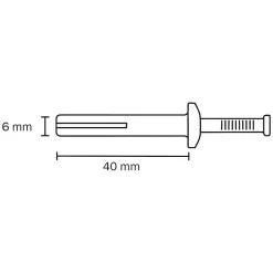 10 chevilles à frapper Diall métal PZ Ø6x40mm