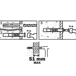 20 chevilles à frapper Diall nylon CS PZ Ø6x80mm