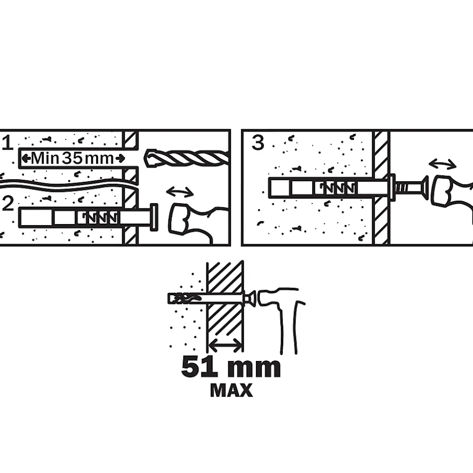 20 chevilles à frapper Diall nylon CS PZ Ø6x80mm