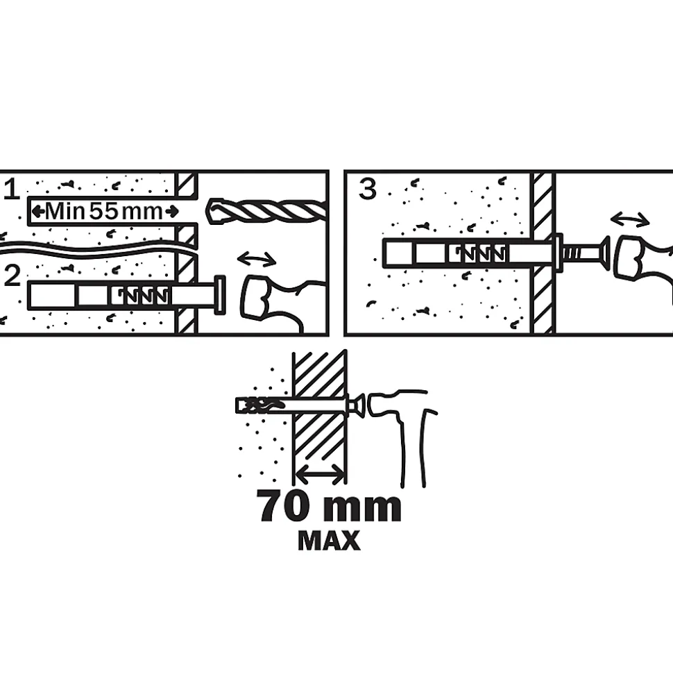 10 chevilles à frapper Diall nylon CS PZ Ø10x120mm