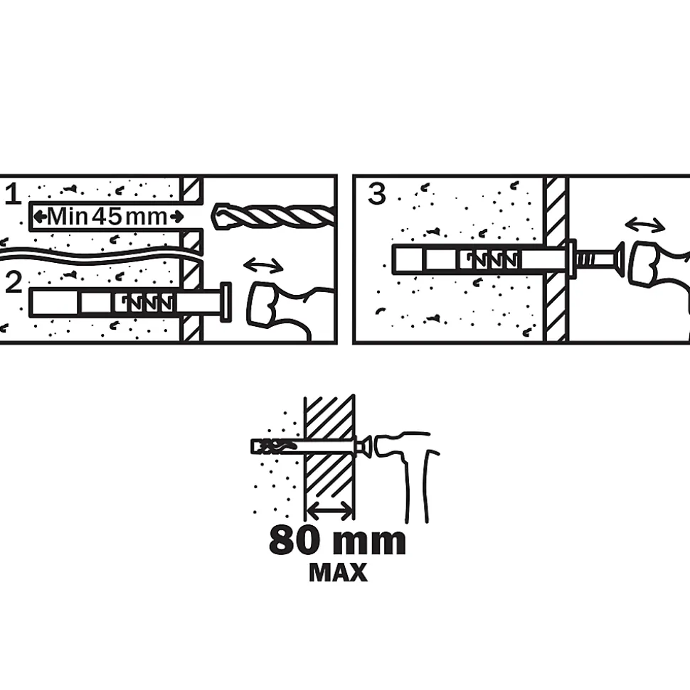 10 chevilles à frapper Diall nylon CS PZ Ø8x120mm