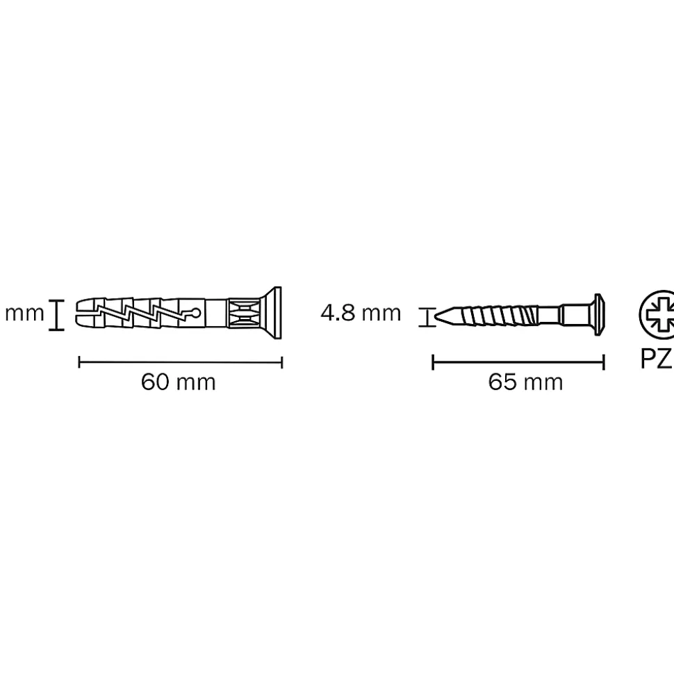 10 chevilles à frapper Diall nylon CS PZ Ø8x60mm