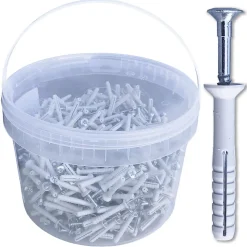 600 Chevilles à Frapper NHS D. 5 x Lt. 35 mm avec Vis Tête Fraisée (en seau) - D-Work