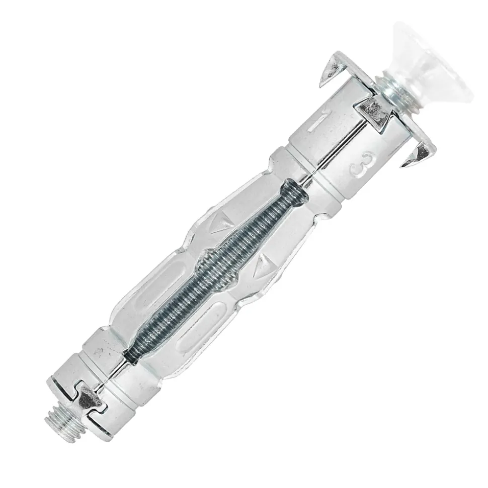 12 chevilles corps creux acier zingué Spyder M6 13mm + vis tête fraisée blanches