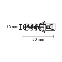50 chevilles Diall nylon CL Ø10x50mm