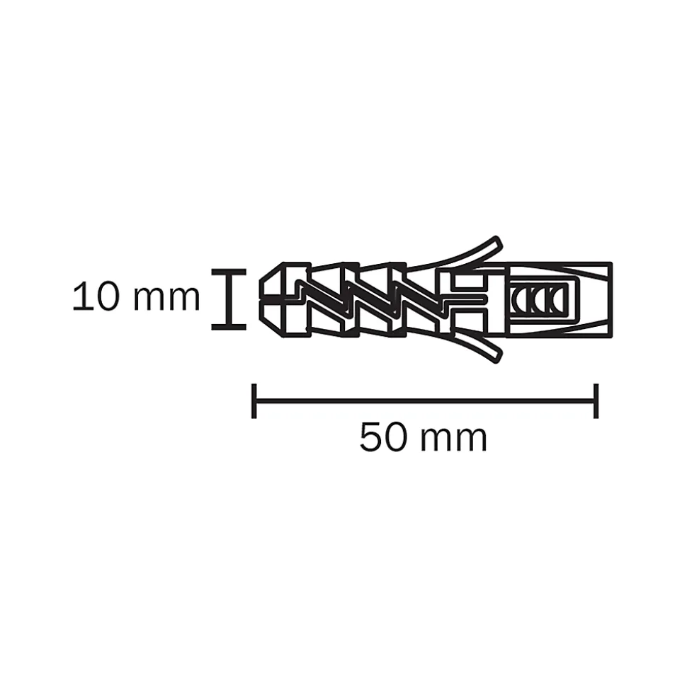 50 chevilles Diall nylon CL Ø10x50mm