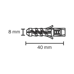100 chevilles Diall nylon CL Ø8x40mm