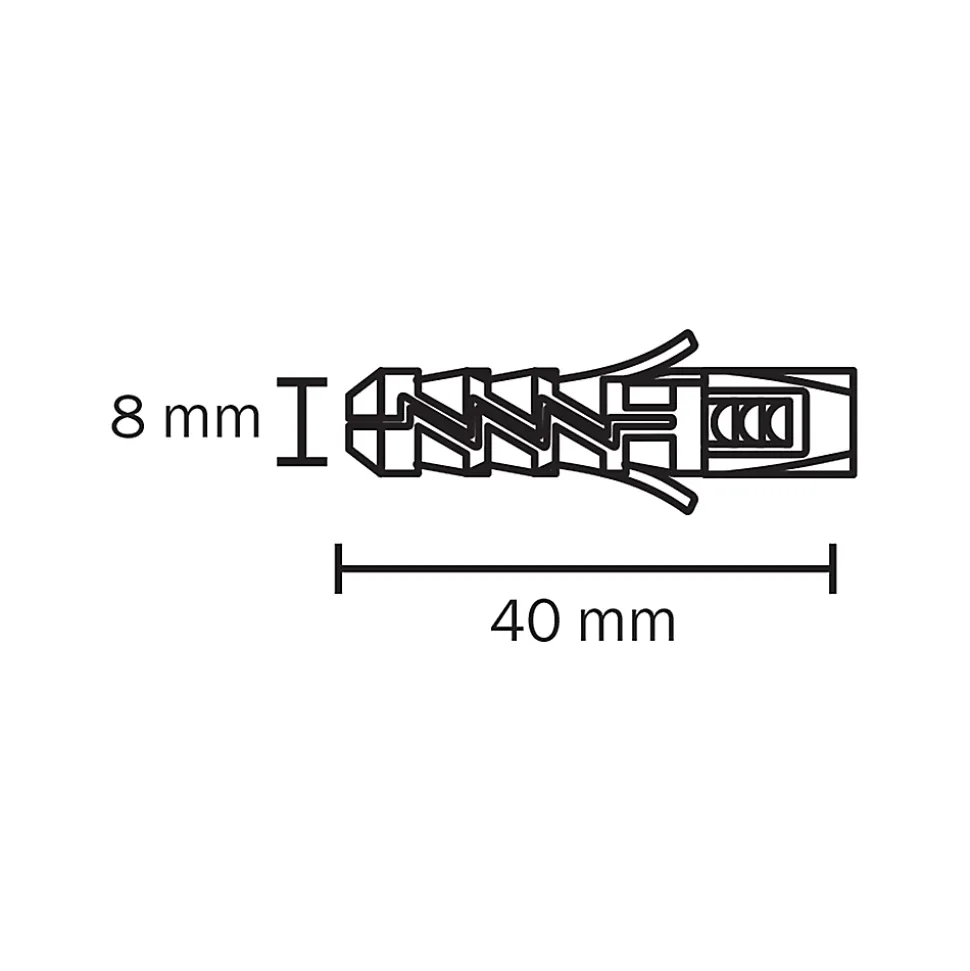 100 chevilles Diall nylon CL Ø8x40mm
