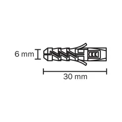 100 chevilles Diall nylon CL Ø6x30mm