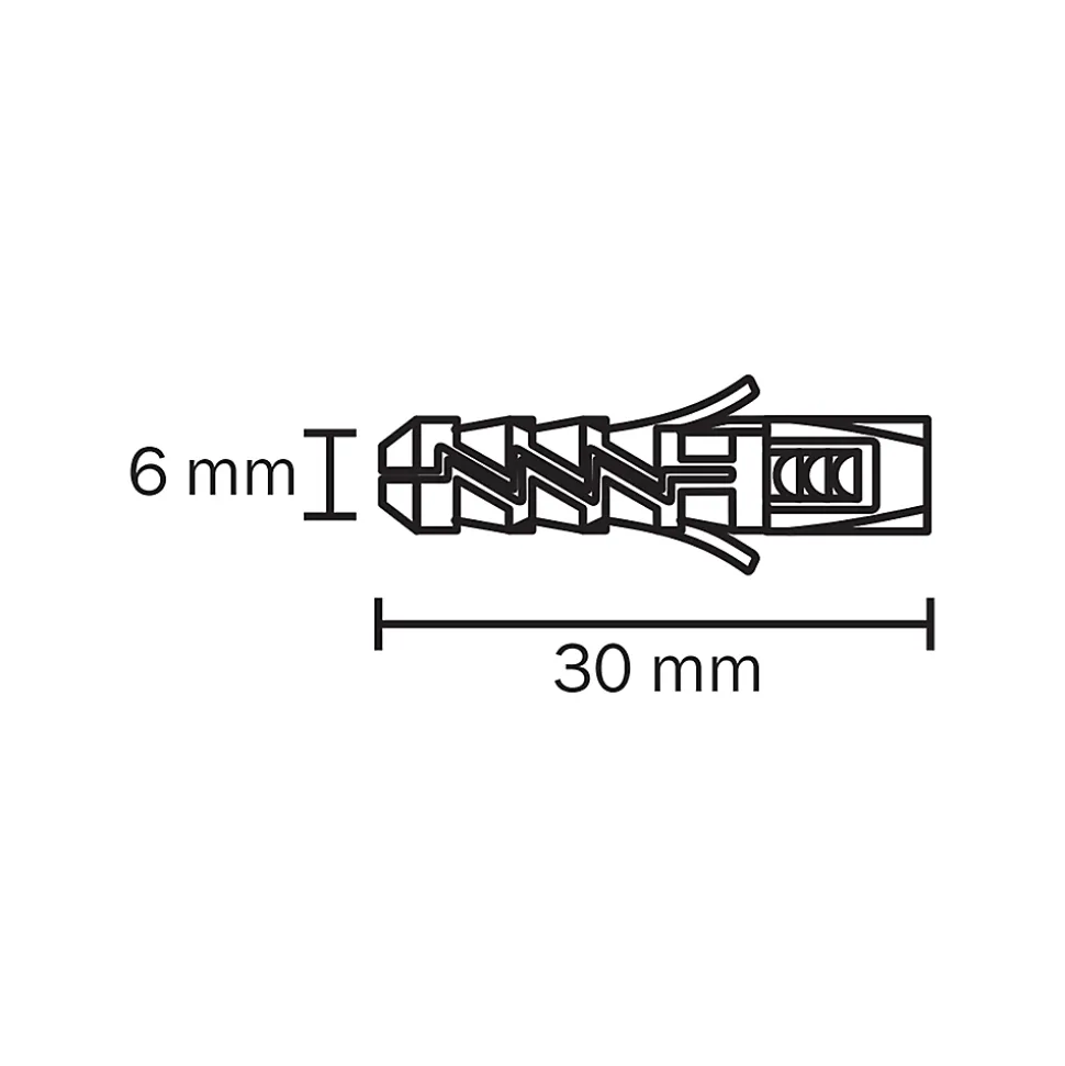 100 chevilles Diall nylon CL Ø6x30mm