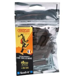 20 chevilles universelles Crampon nylon PZ Ø8x32mm