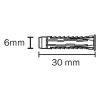 200 chevilles universelles Diall nylon CL Ø6x30mm