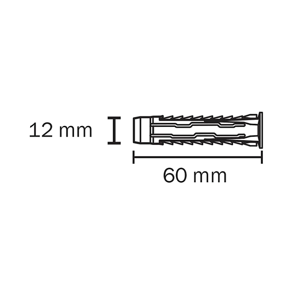 40 chevilles universelles Diall nylon CL Ø12x60mm