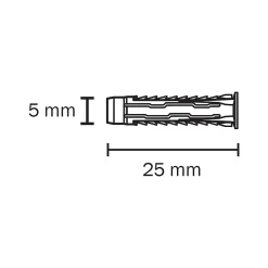 20 chevilles universelles Diall nylon CL Ø5x25mm