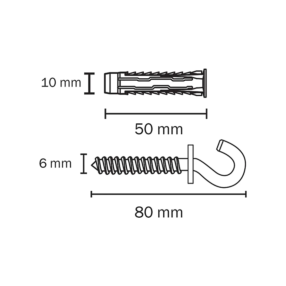2 chevilles universelles Diall nylon CL HS Ø10x50mm