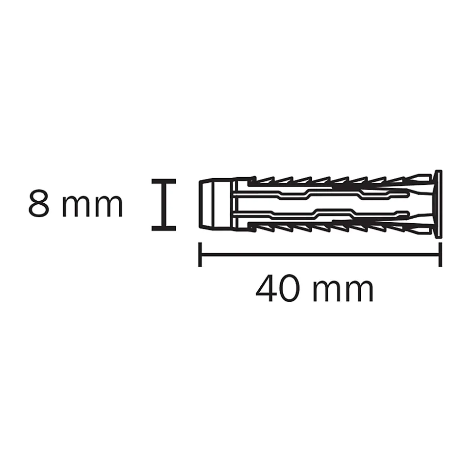 150 chevilles universelles Diall nylon CL Ø8x40mm