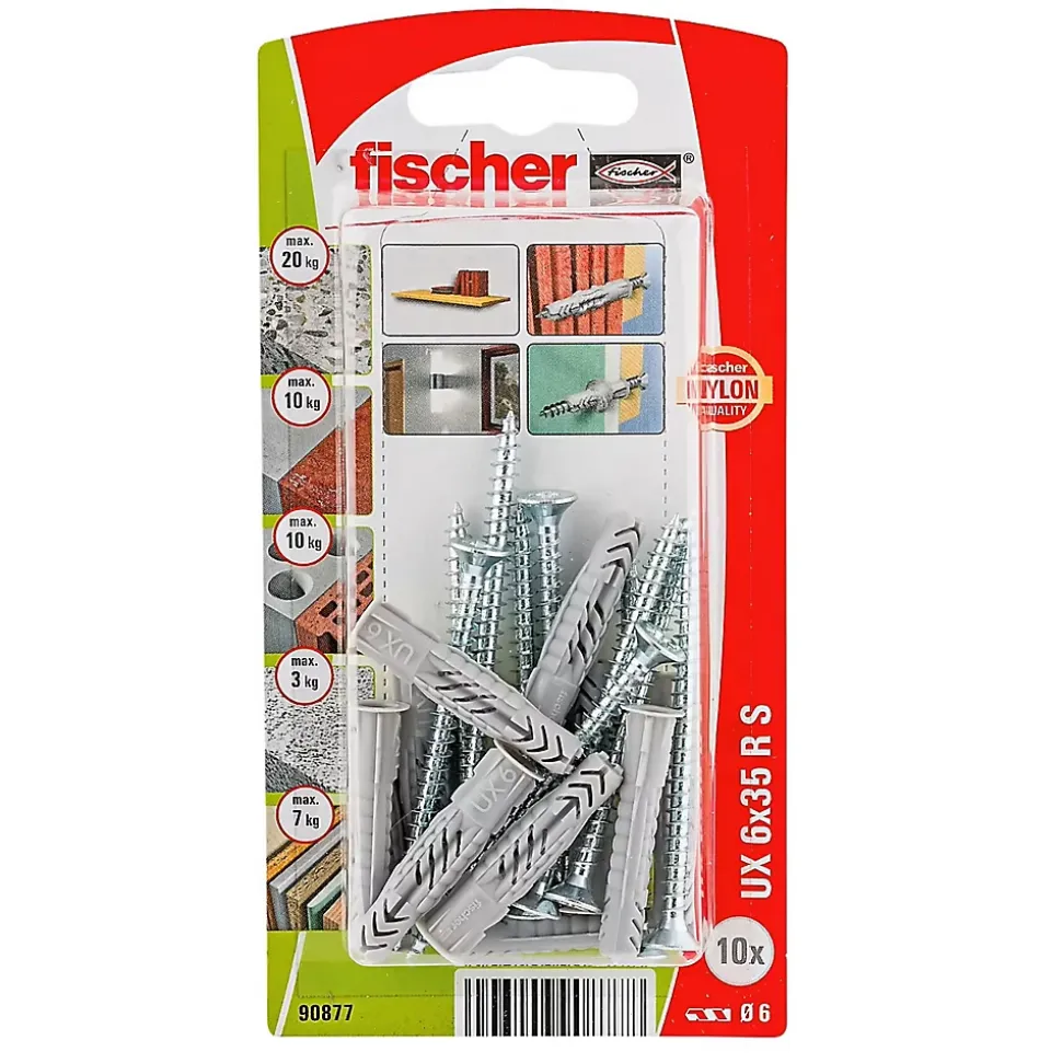10 chevilles universelles Fischer Ø6x35mm