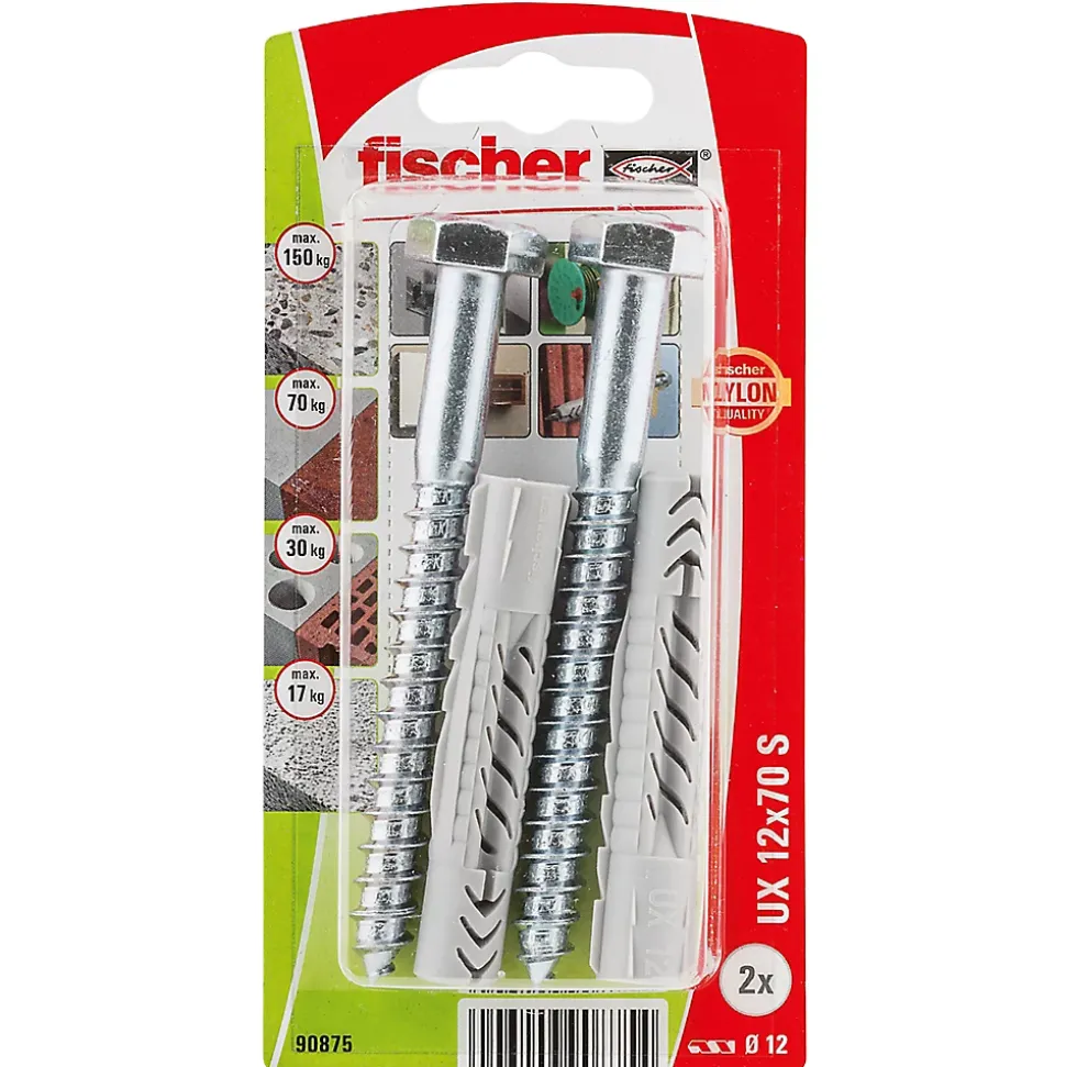 2 chevilles universelles Fischer Ø12x70mm
