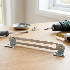 2 compas coulisseaux avec arrêt relevable L. 200 mm