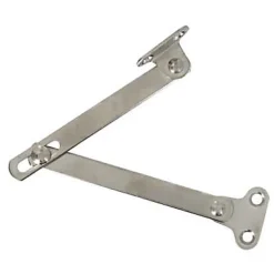 2 Compas coulisseaux avec arrêt droite/gauche acier nickelé L. 150 mm x l.10 mm