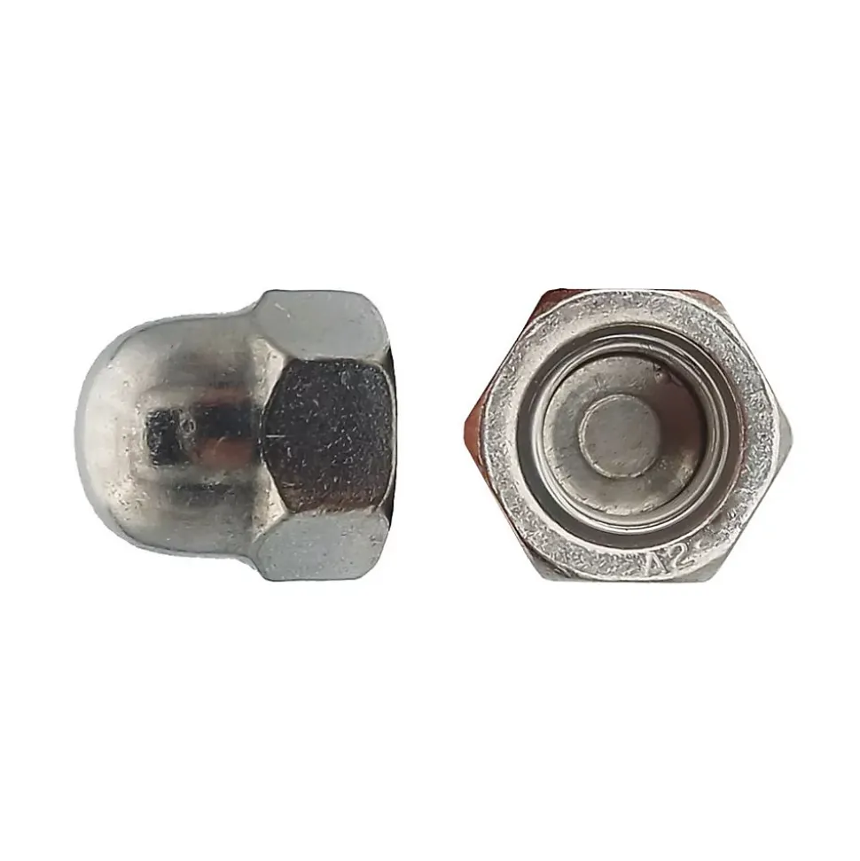 4 Coques de 25 Ecrous Borgnes M12 mm - DIN 1587 - Inox A2 - D-Work
